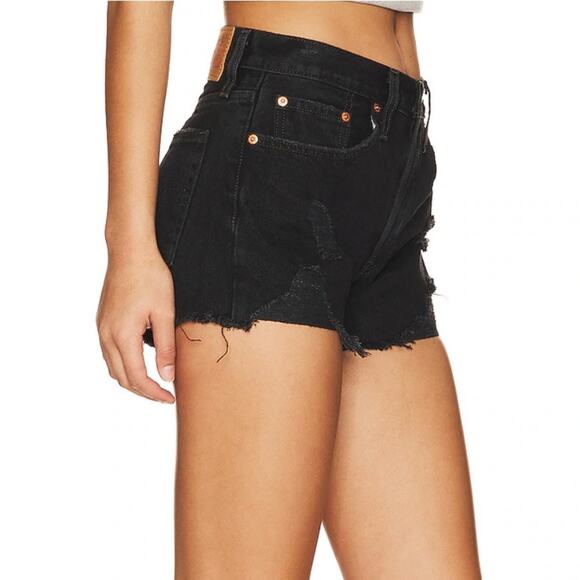 Levi’s 501 Original Short in Stowaway Frayed Raw Cut Hem Women’s Sz 31 - Picture 3 of 9